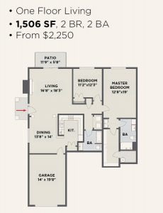 Northern Pass Luxury Living - 2 BR 2 BA Apartment Layout