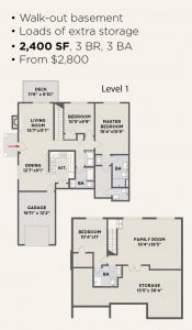 Northern Pass Luxury Living - 3 BR 3 BA Apartment Layout
